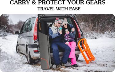 Чохол для сноуборду/лиж з колесами, 1680D Oxford, водонепроникний, для подорожей літаком, 164 см