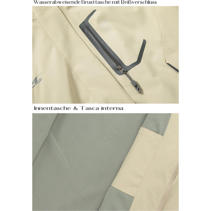 Водонепроникна куртка-вітровка Daen Outdoor Softshell з капюшоном для походів та прогулянок, розмір M, колір хакі