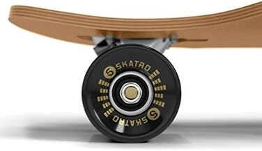 Лонгборд SKATRO Dropthrough Freeride з T-Tool Blackskull, скейтборд для фрірайду, чорний