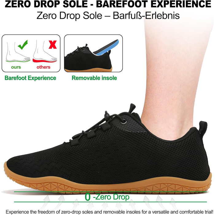 Geweo Взуття для пішохідних прогулянок без шкарпеток: зручні кросівки для жінок та чоловіків з широкою передньою частиною, легкі спортивні кросівки для фітнесу, джогінгу, трейлу, хайкінгу, подорожей, унісекс, розміри 37-47 EU