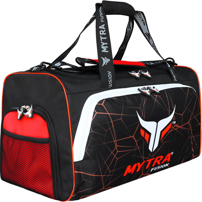 Mytra Fusion сумка для спорту, фітнесу та єдиноборств, для тренувального спорядження, ММА, боксу, дорожня, червоно-чорна