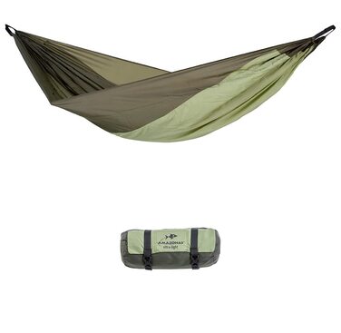 Гамак Amazonas Ultra-Light Silk Traveller Thermo 275x140 см, зелений, до 200 кг - надлегкий шовковий гамак для подорожей