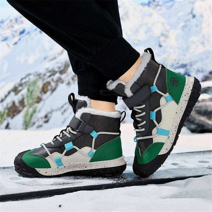 Водонепроникні зимові черевики для дітей - зимові чоботи для дівчаток та хлопчиків, утеплені, для активного відпочинку, антиковзаючі, розмір 28 EU, зелені