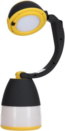 LED кемпінговий ліхтар EMOS - багатофункціональний, портативний, 3 режими, 215 лм, 305 м, 90 годин, на батарейках (3x AA), для відпочинку на природі, чорно-жовтий