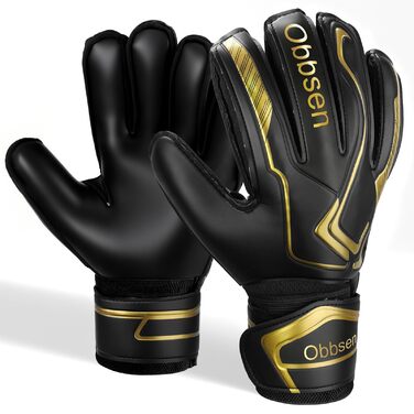 Воротарські рукавиці JOYJ з FingerSave, дитячі унісекс, для футболу, Super-Grip, товстий латекс, чорні (5)