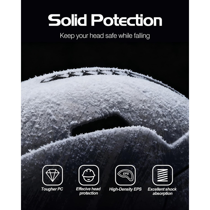 Шолом гірськолижний/сноубордичний Odoland, унісекс, чорний, регульований, для дорослих та підлітків