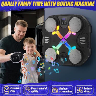 Музична скринька-машина, спортивні іграшки для дітей, настінна музична скринька з підсвіткою та звуком, подарунок для хлопчиків та дівчаток віком 3, 4, 5, 6, 7, 8 років, чорна