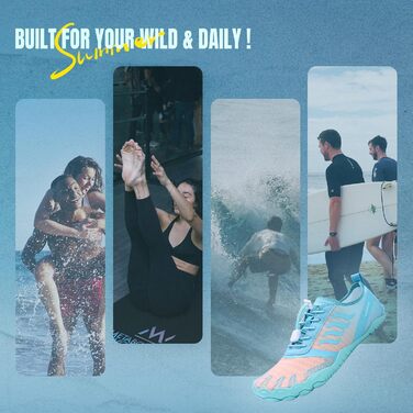 Водні черевики для жінок та чоловіків WateLves, підошва з неслизьким покриттям, широка передня частина, блакитний колір, розмір 37 EU