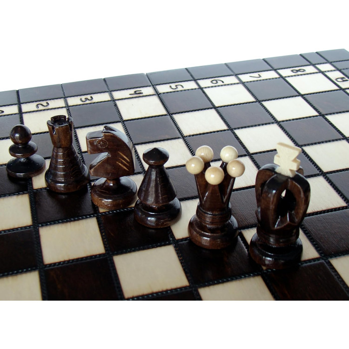 Набір шахів 3 в 1 Abio: шахи, шашки, нарди. Дерев'яне шахове поле 35,5x35,5 см. Якісний, складаний набір для дорослих.