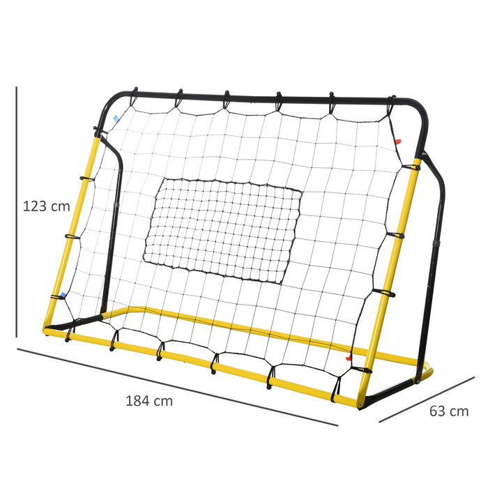 HOMCOM Kickback Football Rebounder Goal Rebound Wall 184x63x123см для футболу Баскетбол Бейсбол, жовтий чорний