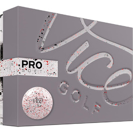 Гольф-м'ячі Vice Pro Soft 2020, 12 шт., 3-шарові, уретан, м'які, стабільний політ, неон лайм/червоні, для амбітних гравців