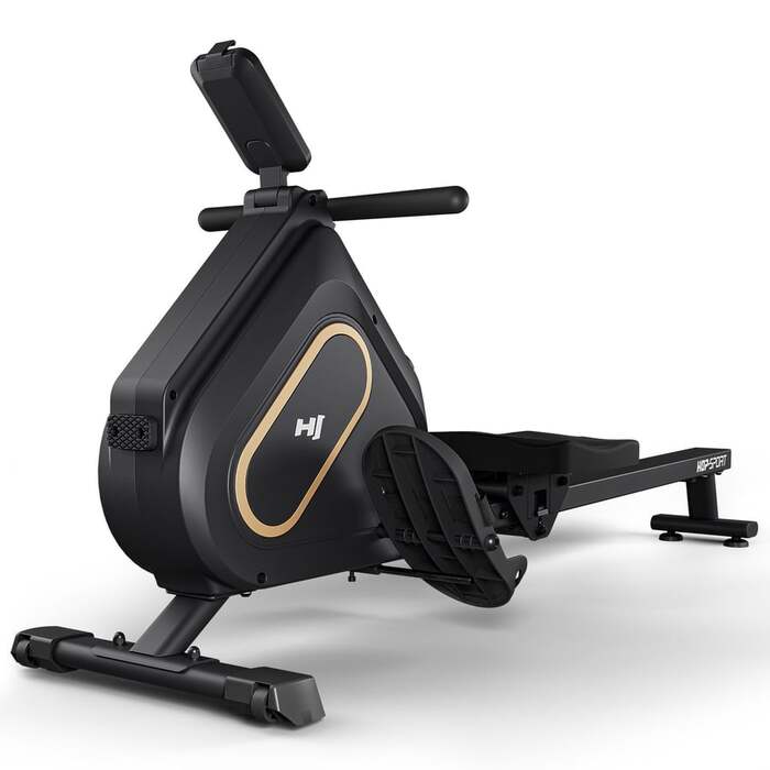 Гребний тренажер Hop-Sport HS-085R Bazel магнітний чорно-золотистий