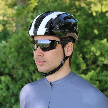 Велосипедний шолом BBB Condor для дорослих, знімний козирок, сітка від комах, MTB і шосе, чорний/білий, розмір M (54-58 см)