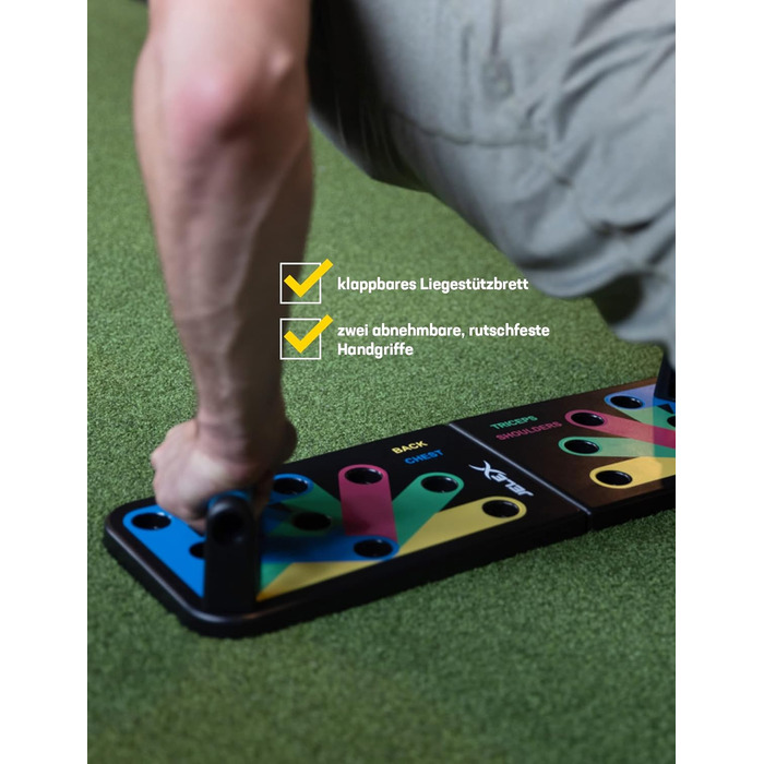 JELEX Tornado дошка для віджимань Push Up, багатофункціональна, 64×19 см, ABS-пластик, з антиковзаючими накладками та 10-тижневим тренувальним планом