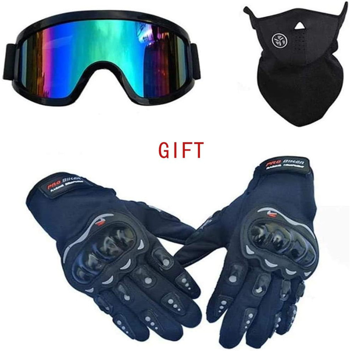 Набір шолом для мотокросу Fullface з маскою, окулярами та рукавичками, чорно-рожевий (L)