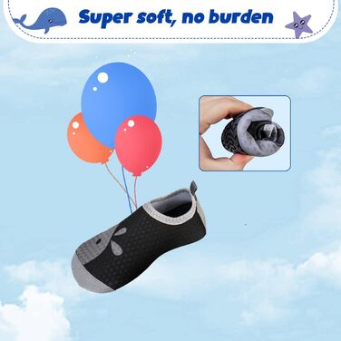 Дитячі шльопанці для плавання WateLves: антиковзкі шльопанці для басейну та пляжу для дівчаток та хлопчиків, 20/21 EU, Black Ash