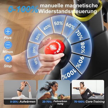 YPOO Велотренажер для дому, тихий велотренажер з регульованим магнітним опором, велотренажер для кардіотренувань з комфортним сидінням, тримачем для планшета, LED-монітором, до 160 кг, чорний