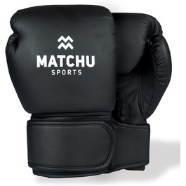 Боксерські рукавички MATCHU для кікбоксингу, MMA, Muay Thai, унісекс, 14 oz, чорні, штучна шкіра, на липучці, для всіх сезонів