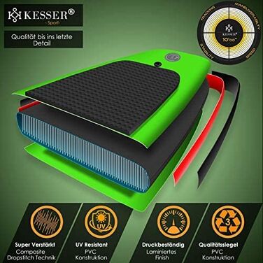 KESSER® Надувна SUP-дошка для веслування стоячи, преміум, 6 дюймів, набір з аксесуарами, до 130 кг, для водного спорту