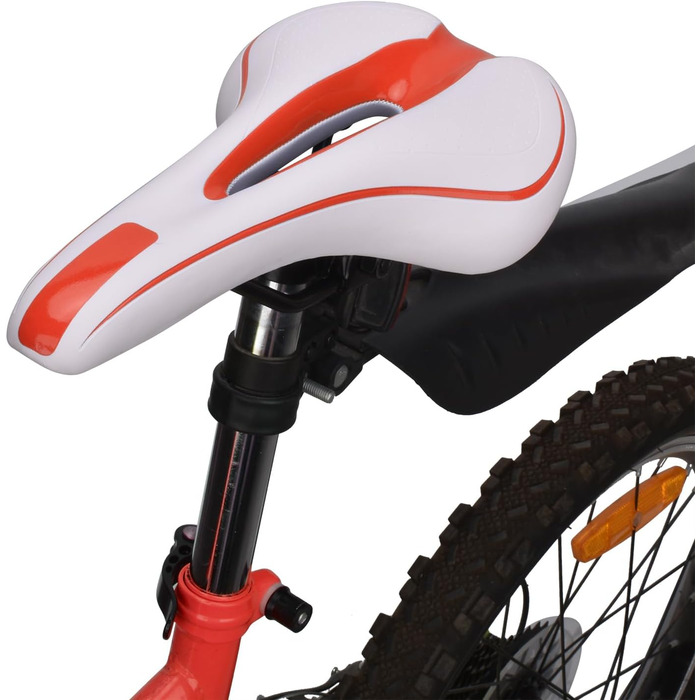 Сідло для гірського велосипеда Robuster, біло-червоне