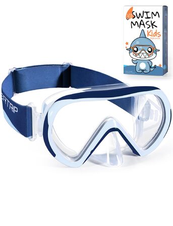 Дитяча маска для снорклінгу та дайвінгу Supertrip, 6-14 років, скло, для хлопчиків та дівчаток (SeaBlue)