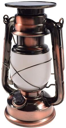 Сонячна кемпінгова лампа ChiliTec з акумулятором, 23,5 см, регульоване світло, ретро-дизайн, тепле біле світло для кемпінгу та наметів