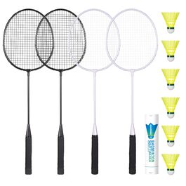 Набір для бадмінтону 4 шт. для ігор на вулиці, включає 4 ракетки, 6 нейлонових воланчиків, легкі ракетки для бадмінтону для початківців