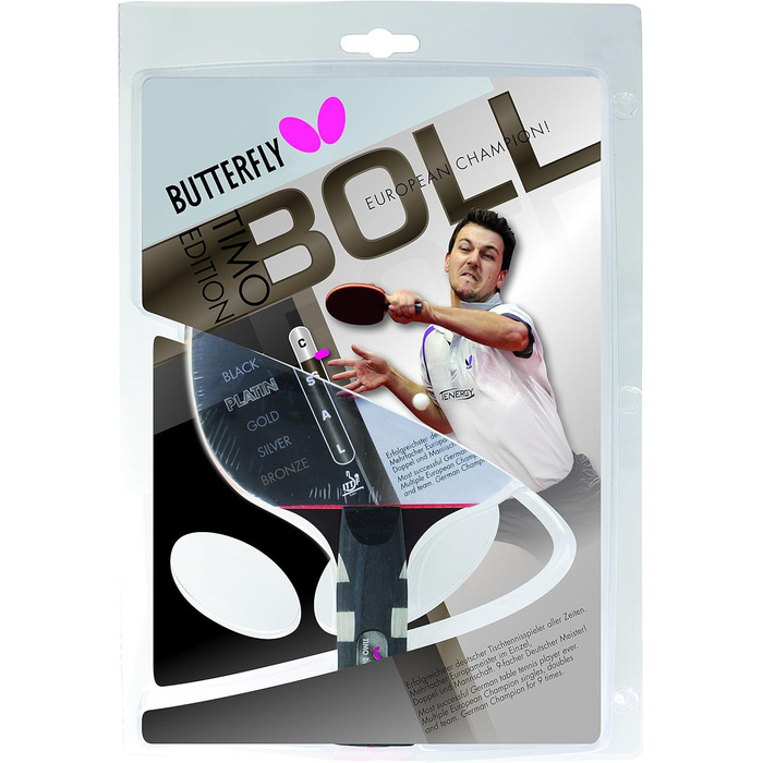 Професійна ракетка для настільного тенісу Butterfly Timo Boll Platin 85025, ITTF сертифікат, анатомічна ручка