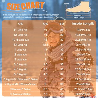 Зимові черевики Visionreast для дівчаток та хлопчиків. Теплі зимові черевики з ворсовим утеплювачем, водонепроникні, для туризму та активного відпочинку. Чорні, розмір 40 EU.