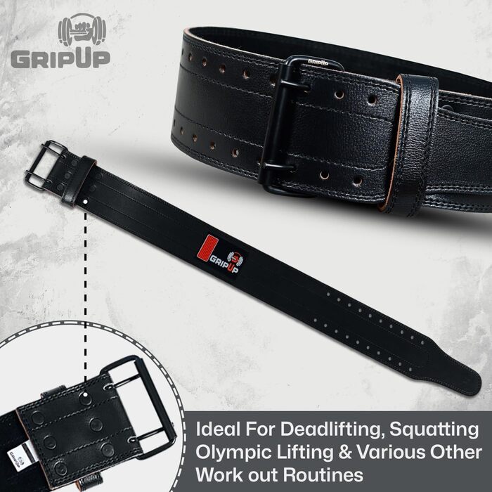 Пояс для важкої атлетики GripUp GP7, 100% шкіра, 4 дюйми, XL, для присідань, тяги, силових тренувань