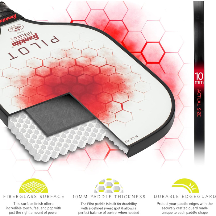 Падл для піклболу Franklin Sports Paddle Pilot, універсальний розмір, червоний