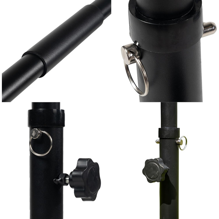 MATCHU Регульовані турніки для віджимань (паралелетки) - 75-103 см, сталь, чорний