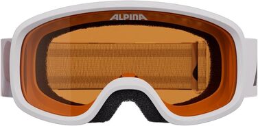 Дитячі гірськолижні окуляри ALPINA PINEY, біло-рожеві матові — ударостійкі, безфреймові, з захистом від UV 100%