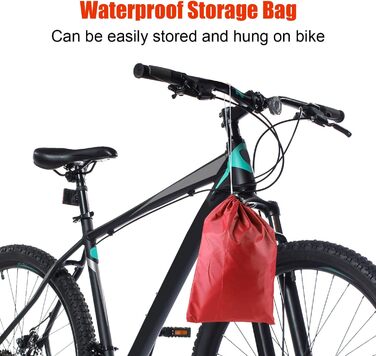 Водонепроникний чохол для велосипеда з отворами для замка – для всіх велосипедів та електровелосипедів – захист від дощу, снігу та UV – на 2 велосипеди (Чорний+Червоний для 1 велосипеда)