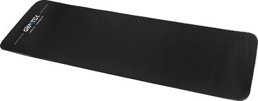 Фітнес-мат для йоги Gymtek 180x61 см, NBR 1,5 см, чорний, з ременями для перенесення, для пілатесу, аеробіки та гімнастики