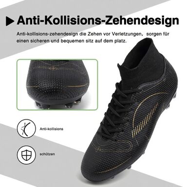 Футбольні черевики для чоловіків Madame Großer Junge, білі Tf (35 EU, чорний Ag)