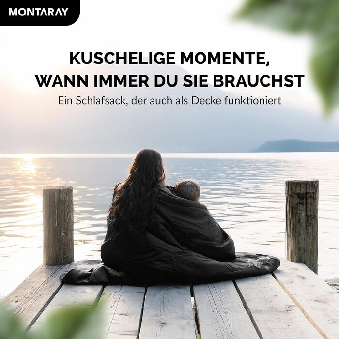 Спальний мішок для кемпінгу з капюшоном до -3°C з подушкою - теплий зимовий та літній спальник 3-4 сезони (75 x 220 см) - туристичний спальник для жінок та чоловіків (чорний, 280GSM)