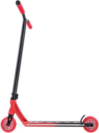 Трюковий самокат CORE Stunt Scooter Trick 110mm, ABEC 9, для дітей та дорослих (від 5 років), регульована висота 78-96 см + наклейка Fantic26 (Чорний/Червоний)