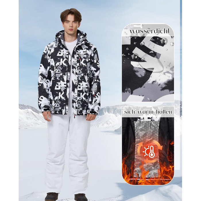 Сніговий костюм чоловічий HOUZONIY (L, 434+Schwarz) - водонепроникний, 2-частинний