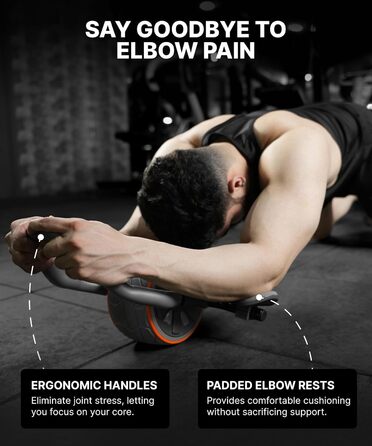 Ролер для пресу DMoose з наколінниками для тренування пресу та кора. Ідеально для дому та фітнесу (сірий)