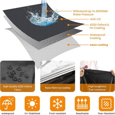Захисний чохол для мотоцикла Motorrad - водонепроникний, XL (208x95x125 см)