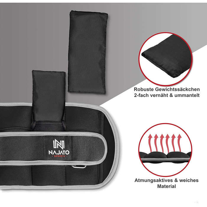 Набір манжет для ніг з регульованими вагами (2 шт.) – 1.6 кг (1 пара)