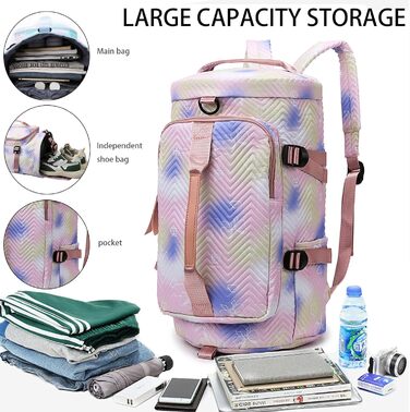 Спортивна сумка AUNGKWANG для дівчаток, рожева: водонепроникна, з відділенням для взуття та мокрих речей