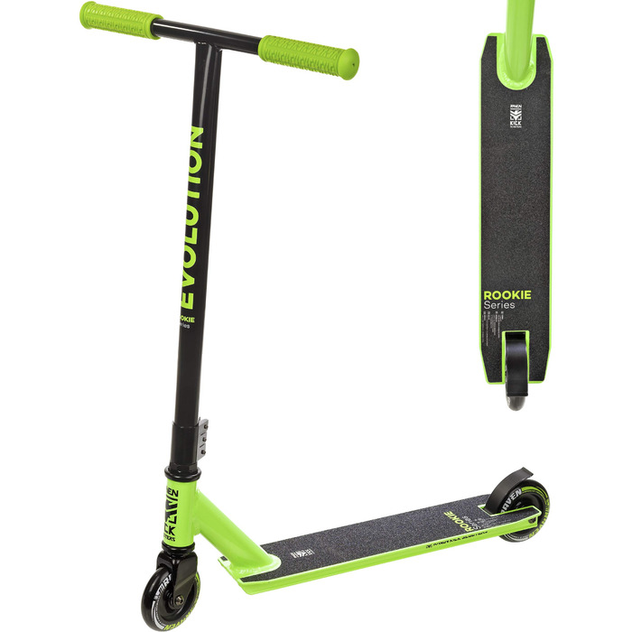 Скутер RAVEN для трюків та катання: 100 мм PU колеса, підшипники ABEC-9, колір лайм