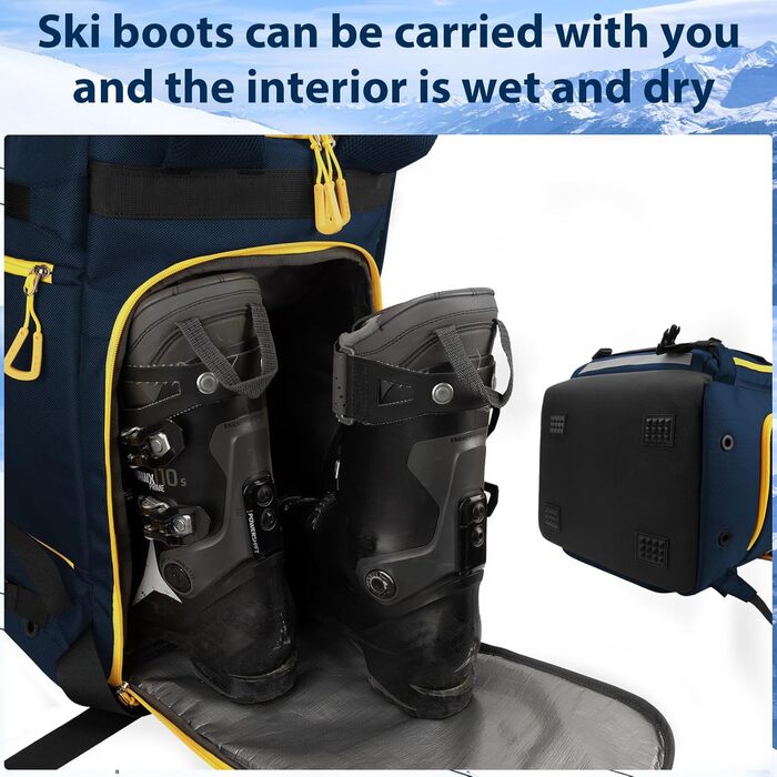 Сумка для лиж HP з відділенням для шолома, 70L (Блакитна)