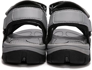 Чоловічі сандалі HEVA з натуральної шкіри для активного відпочинку, трекінгу та піших прогулянок (44 EU, сірі)