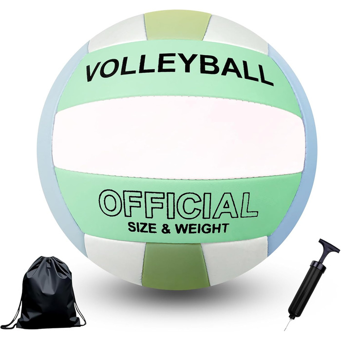 Волейбольний м'яч Aipwerer для пляжу та залу: водонепроникний, Soft Touch, зелено-жовтий, розмір 5