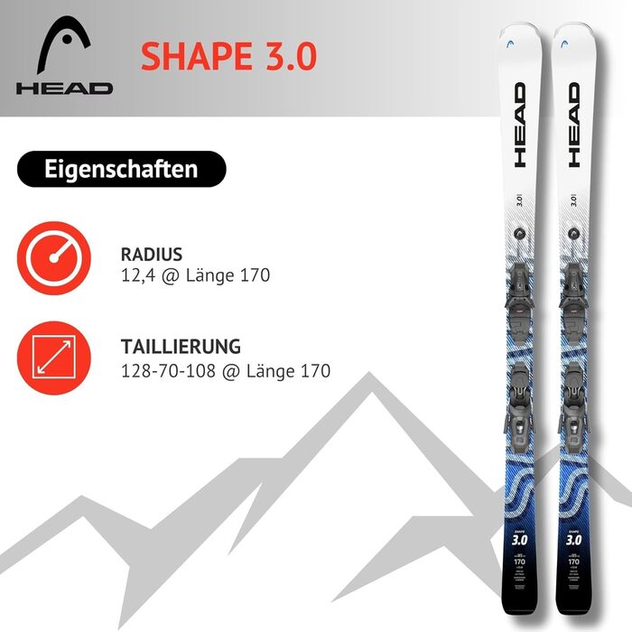 Гірські лижі HEAD Shape 3.0 + PR 10 GW Promo 149 см