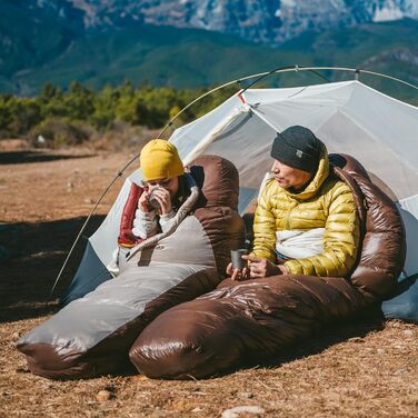 Спальний мішок Naturehike Snowbird з пухом Entenda, 550г, хакі, для кемпінгу та подорожей
