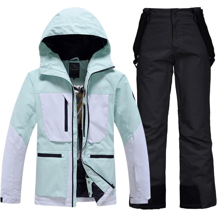 Костюм для сноубордингу та лижного спорту HOTIAN Daen (M, 167 GR+GR) - комплект куртка та штани, водонепроникний, вітронепроникний